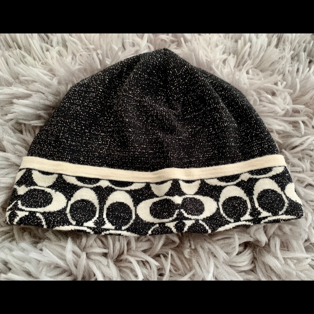 Coach Signature Shimmer Beanie Hat